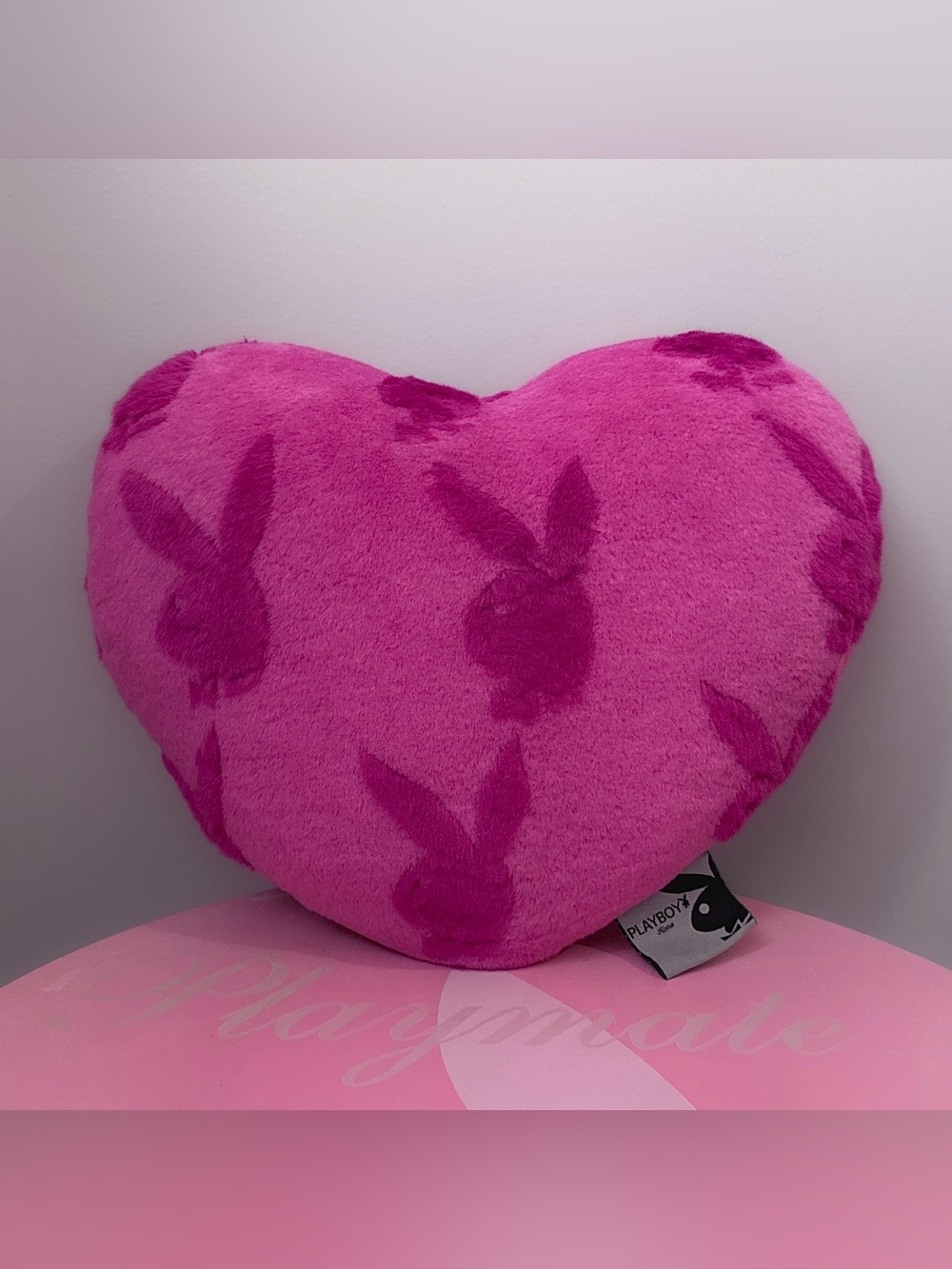 Playboy Fuzzy Heart Pillow